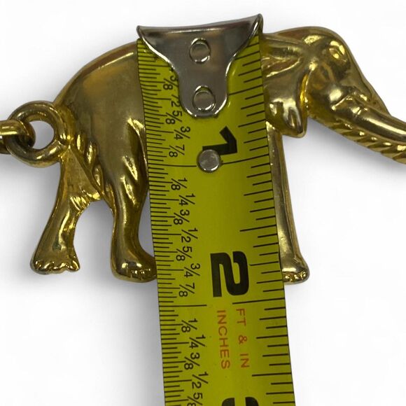 Vintage Festival Y2K Retro Novelty Gold Tone Elephant Chain Belt Anne Klein